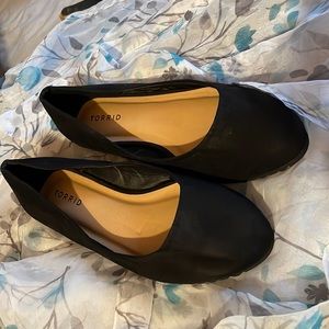 Torrid Almond Toed Flat in black size 10WW
